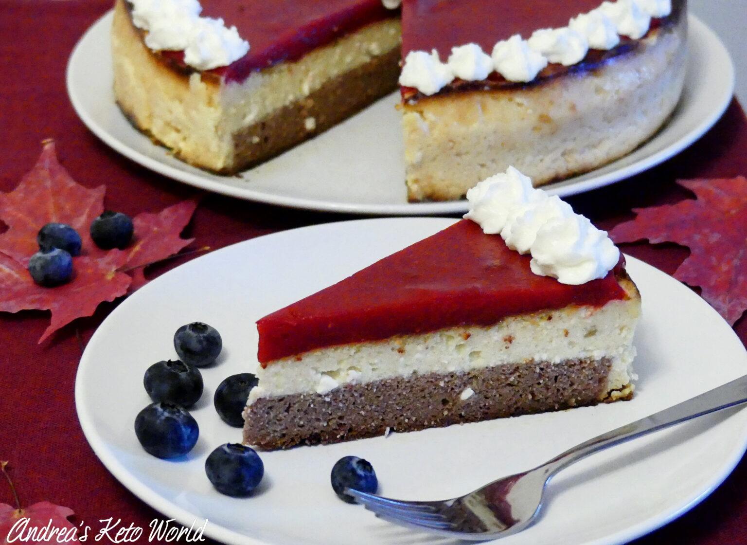 Low-Carb Cottage Cheese Cake with Raspberry Gel | Andrea's Keto World