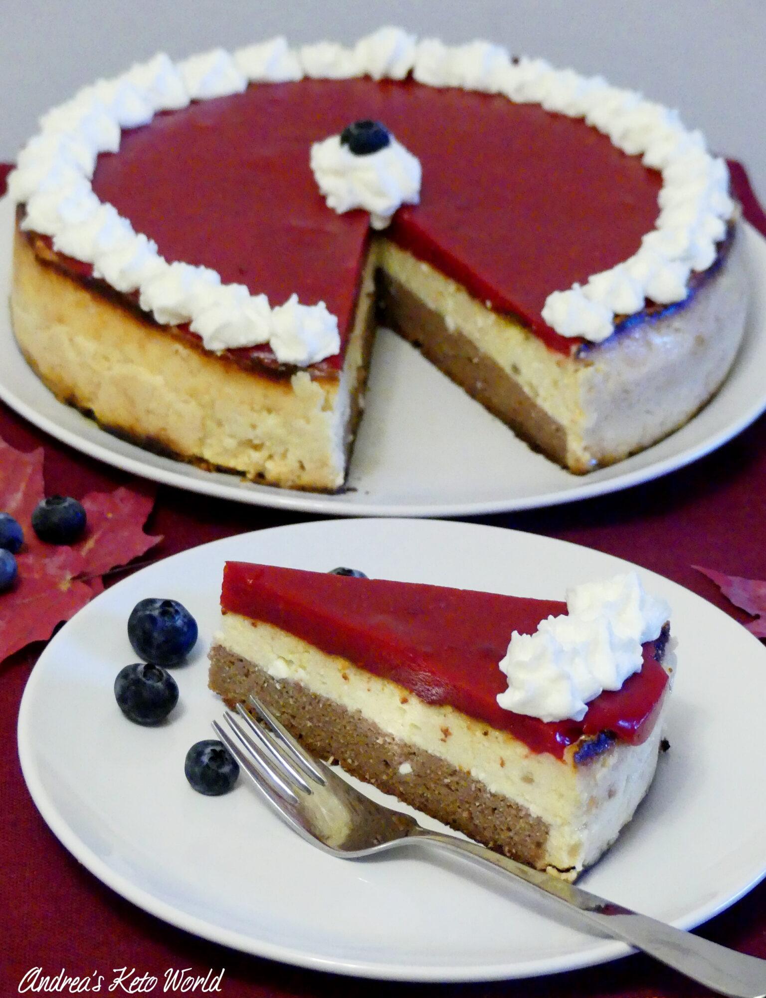 Low-Carb Cottage Cheese Cake with Raspberry Gel | Andrea's Keto World