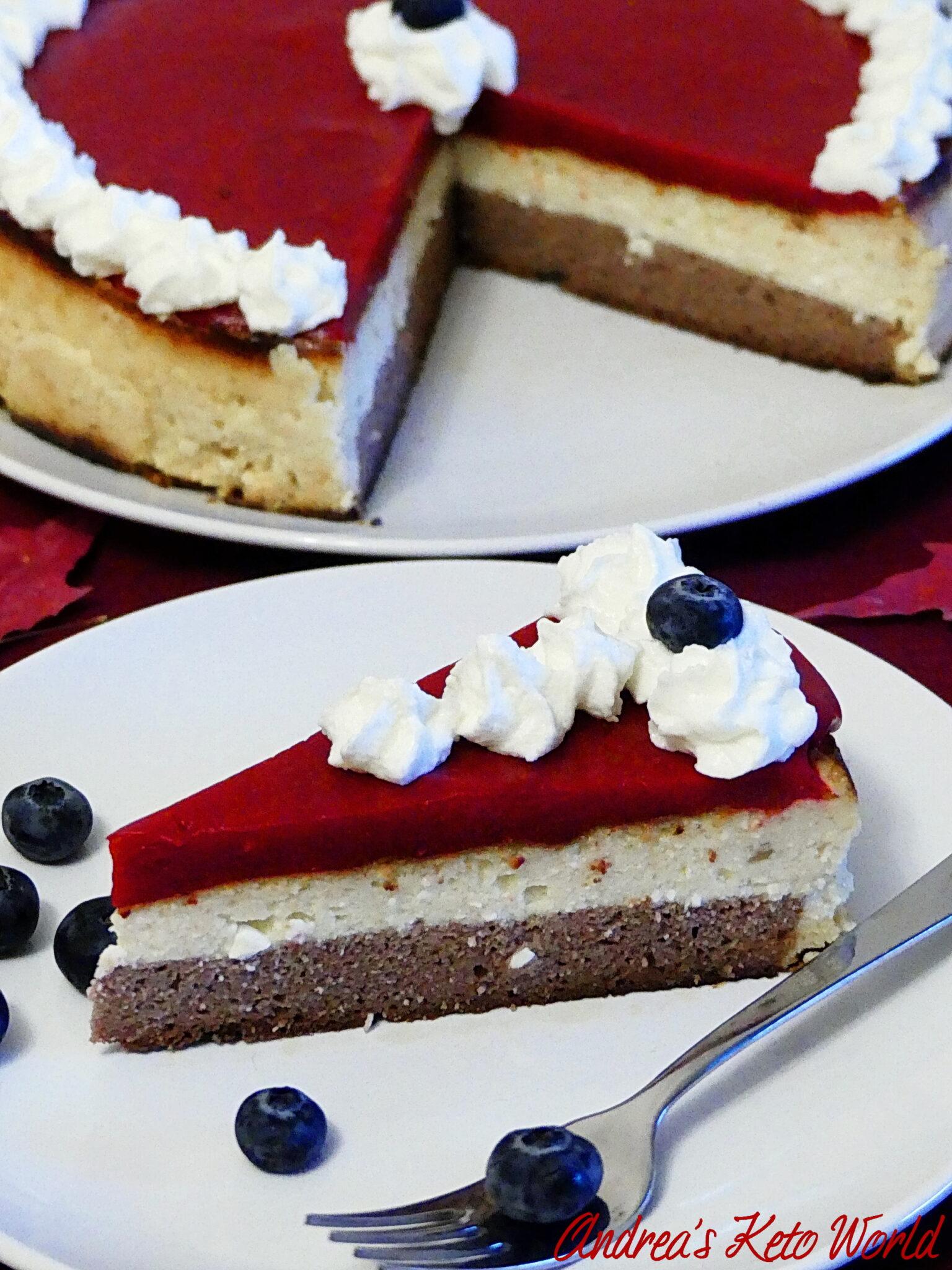 Low-Carb Cottage Cheese Cake with Raspberry Gel | Andrea's Keto World