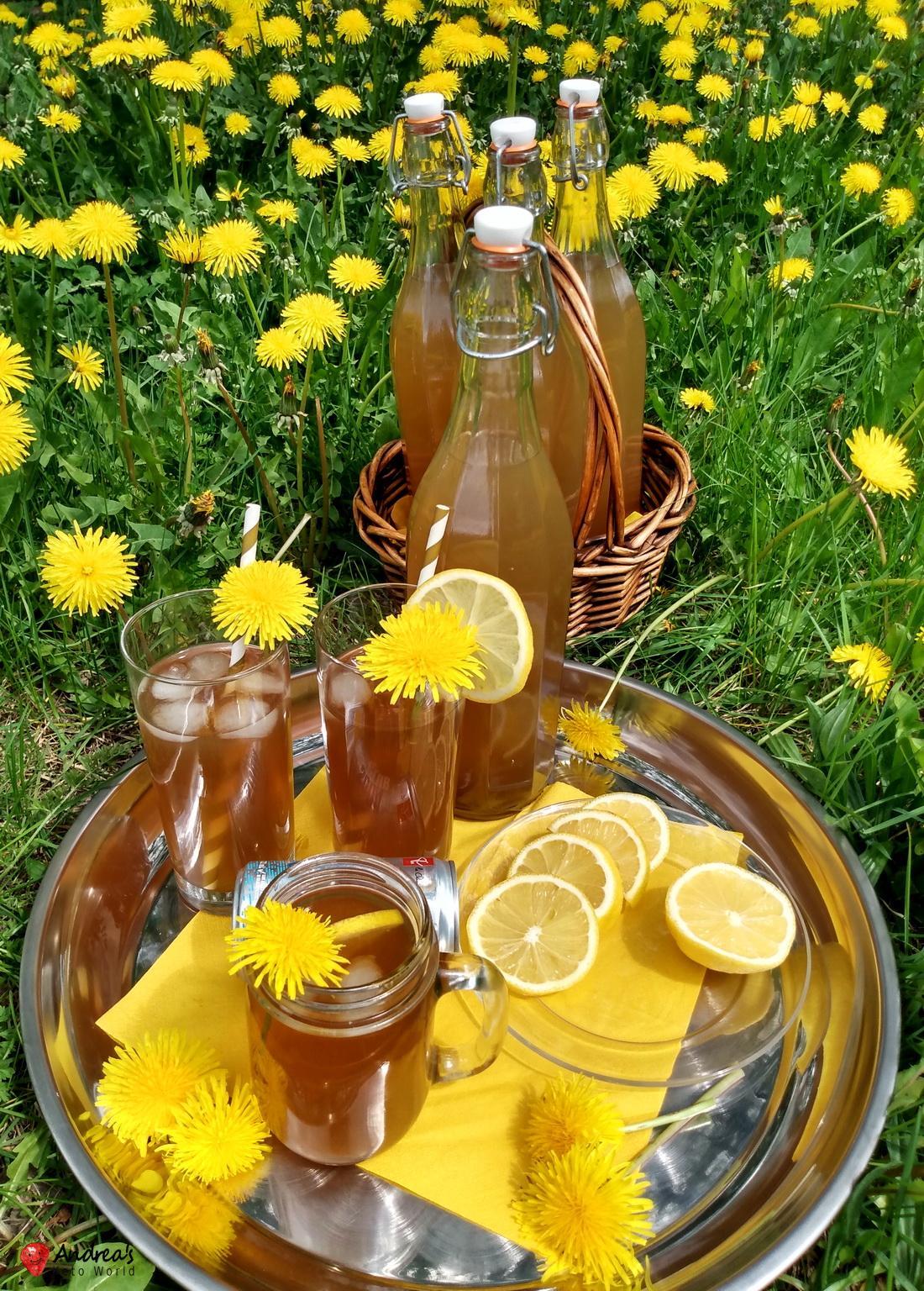 Sugar-free Dandelion Flower Drink - Homemade, Natural & Healthy