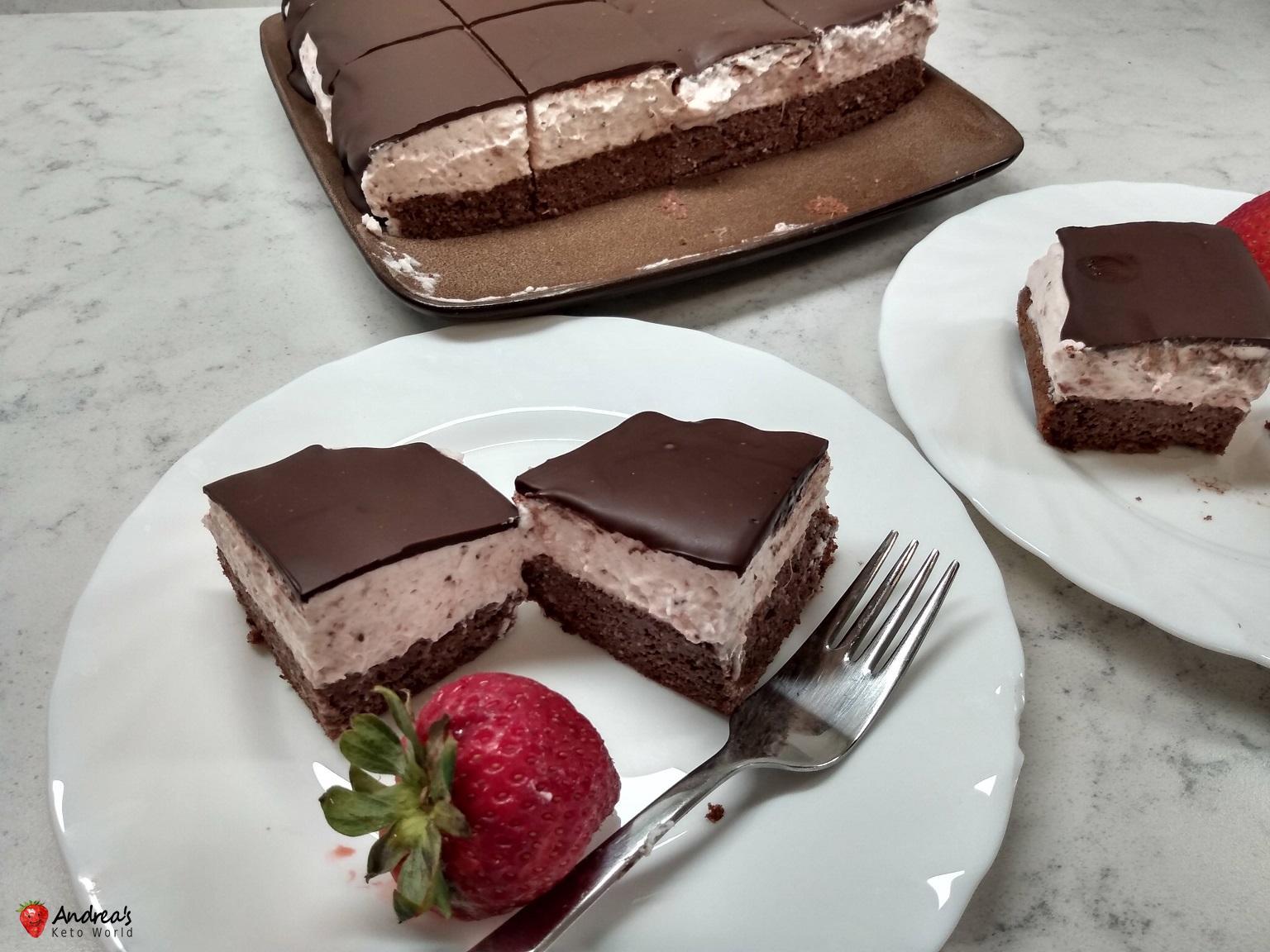 Low-carb, Gluten-free Chocolate Strawberry Cream Cake