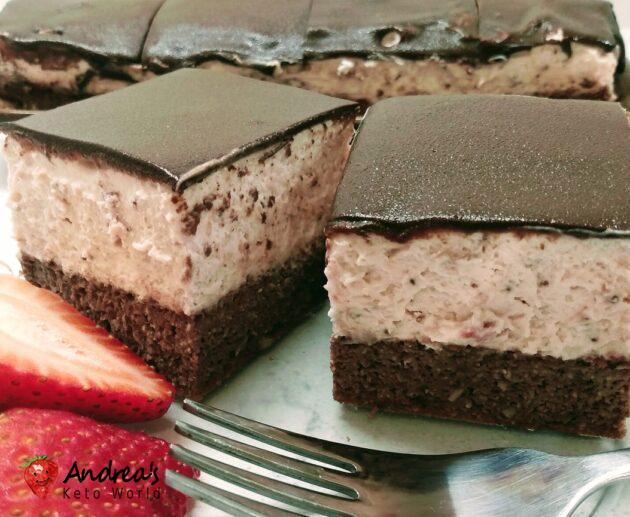 Low-carb, Gluten-free Chocolate Strawberry Cream Cake